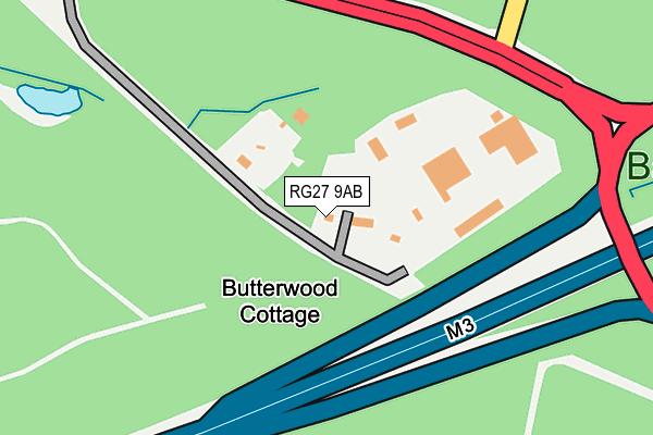 RG27 9AB map - OS OpenMap – Local (Ordnance Survey)