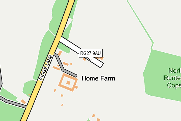 RG27 9AU map - OS OpenMap – Local (Ordnance Survey)