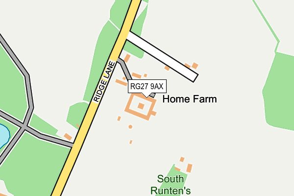 RG27 9AX map - OS OpenMap – Local (Ordnance Survey)