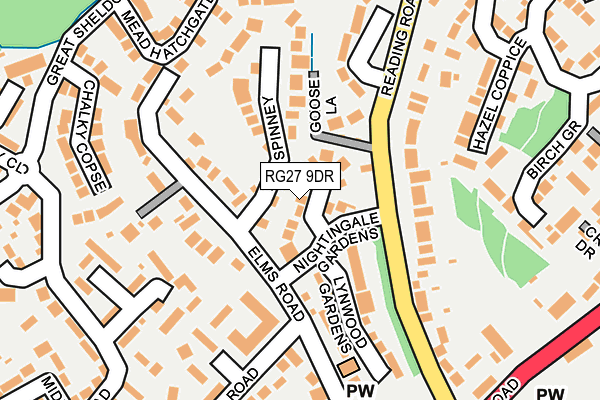 RG27 9DR map - OS OpenMap – Local (Ordnance Survey)