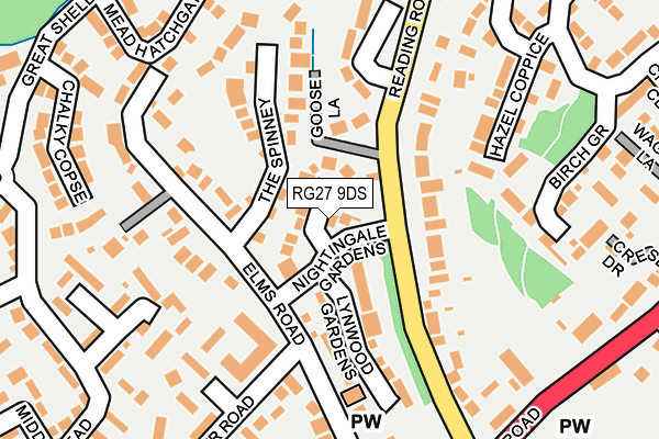 RG27 9DS map - OS OpenMap – Local (Ordnance Survey)