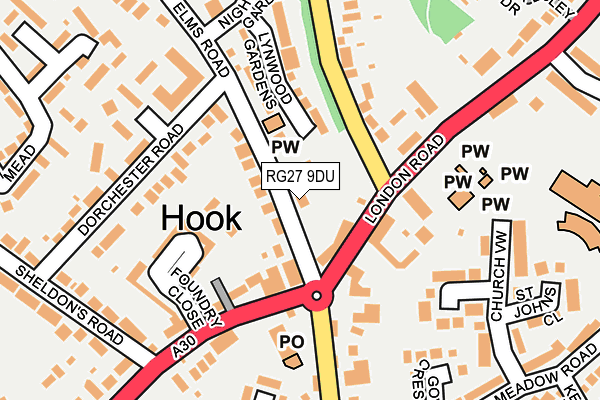 RG27 9DU map - OS OpenMap – Local (Ordnance Survey)