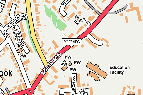 RG27 9EG map - OS OpenMap – Local (Ordnance Survey)