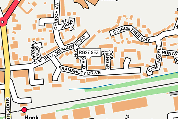 RG27 9EZ map - OS OpenMap – Local (Ordnance Survey)