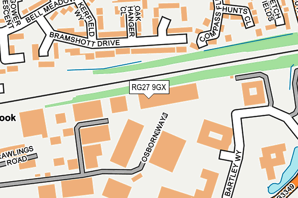 RG27 9GX map - OS OpenMap – Local (Ordnance Survey)