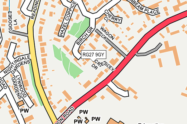 RG27 9GY map - OS OpenMap – Local (Ordnance Survey)