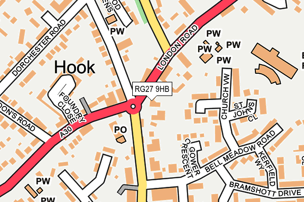 RG27 9HB map - OS OpenMap – Local (Ordnance Survey)
