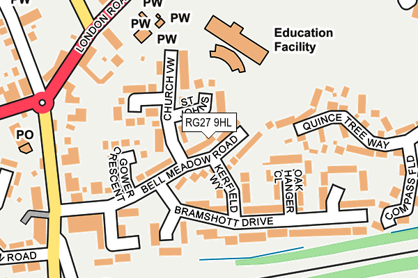 RG27 9HL map - OS OpenMap – Local (Ordnance Survey)