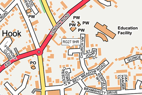 RG27 9HR map - OS OpenMap – Local (Ordnance Survey)