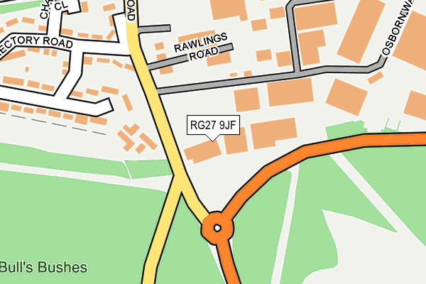RG27 9JF map - OS OpenMap – Local (Ordnance Survey)