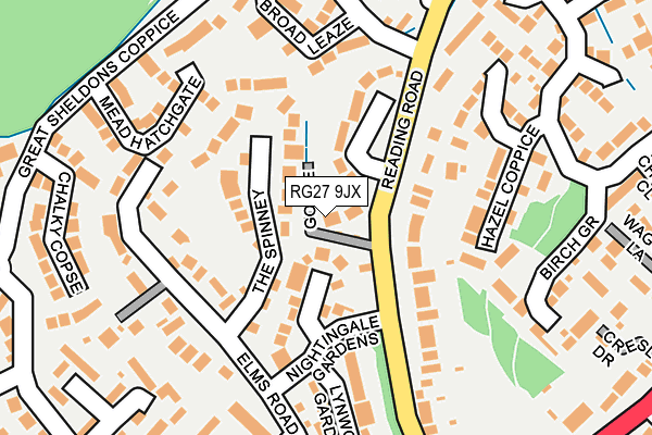 RG27 9JX map - OS OpenMap – Local (Ordnance Survey)