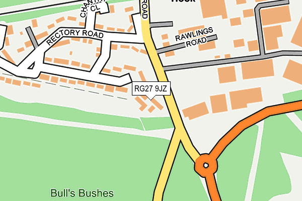 RG27 9JZ map - OS OpenMap – Local (Ordnance Survey)