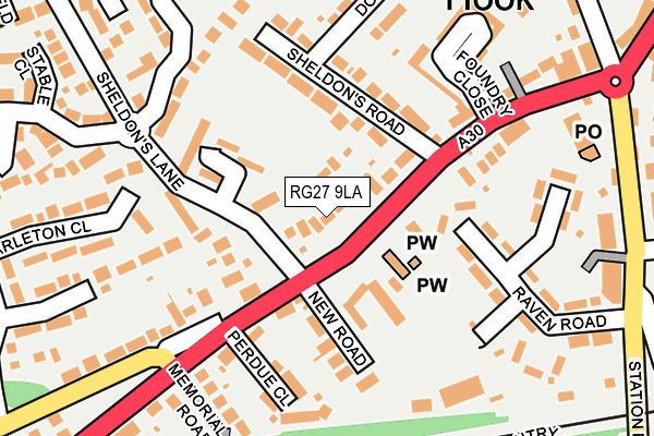 RG27 9LA map - OS OpenMap – Local (Ordnance Survey)