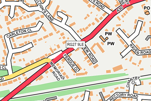 RG27 9LE map - OS OpenMap – Local (Ordnance Survey)