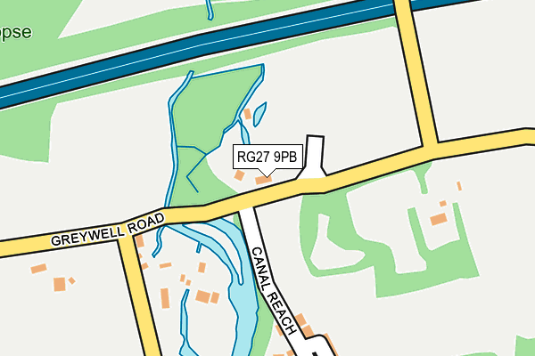 RG27 9PB map - OS OpenMap – Local (Ordnance Survey)
