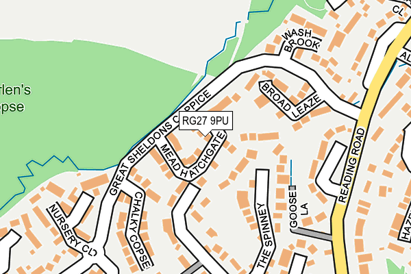 RG27 9PU map - OS OpenMap – Local (Ordnance Survey)