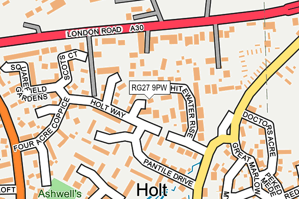 RG27 9PW map - OS OpenMap – Local (Ordnance Survey)