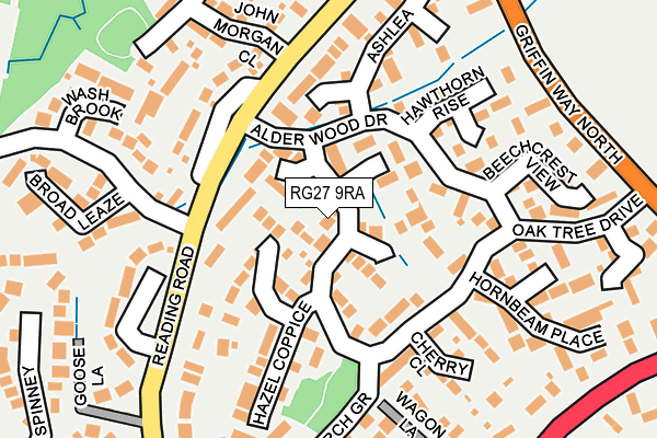 RG27 9RA map - OS OpenMap – Local (Ordnance Survey)