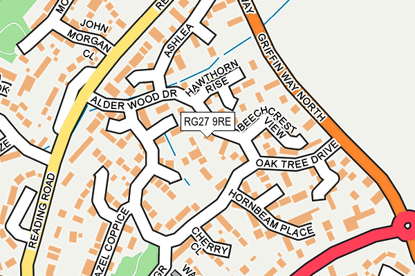 RG27 9RE map - OS OpenMap – Local (Ordnance Survey)