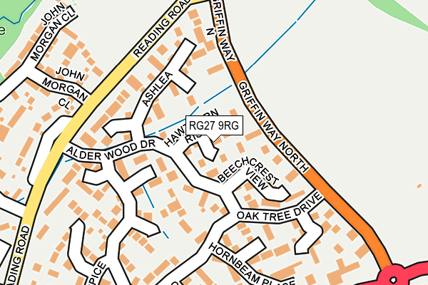 RG27 9RG map - OS OpenMap – Local (Ordnance Survey)