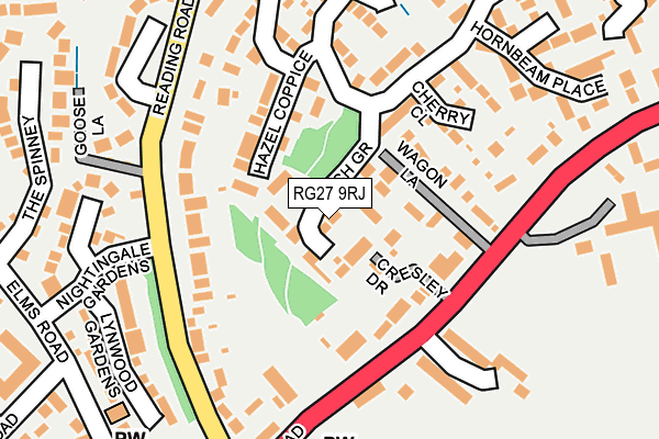 RG27 9RJ map - OS OpenMap – Local (Ordnance Survey)