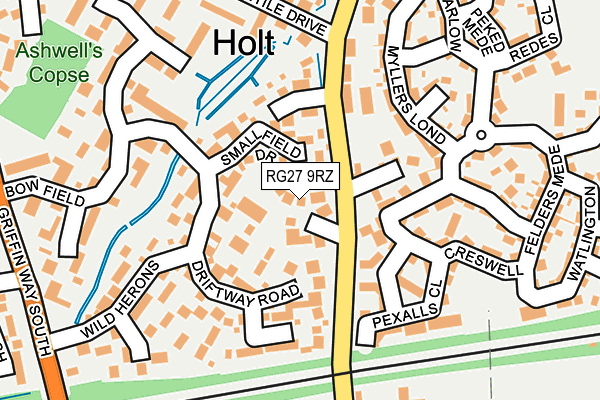 RG27 9RZ map - OS OpenMap – Local (Ordnance Survey)