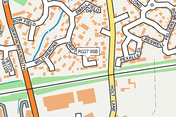 RG27 9SB map - OS OpenMap – Local (Ordnance Survey)