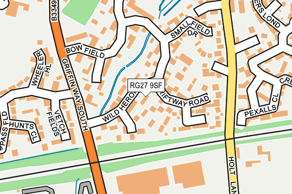 RG27 9SF map - OS OpenMap – Local (Ordnance Survey)