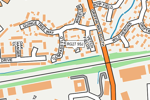 RG27 9SJ map - OS OpenMap – Local (Ordnance Survey)