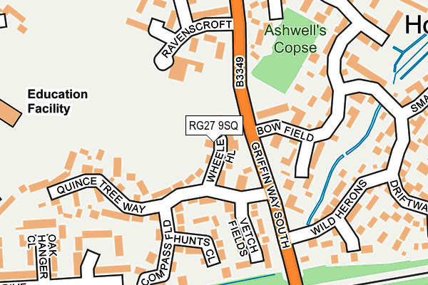RG27 9SQ map - OS OpenMap – Local (Ordnance Survey)