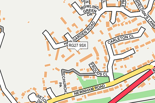 RG27 9SX map - OS OpenMap – Local (Ordnance Survey)