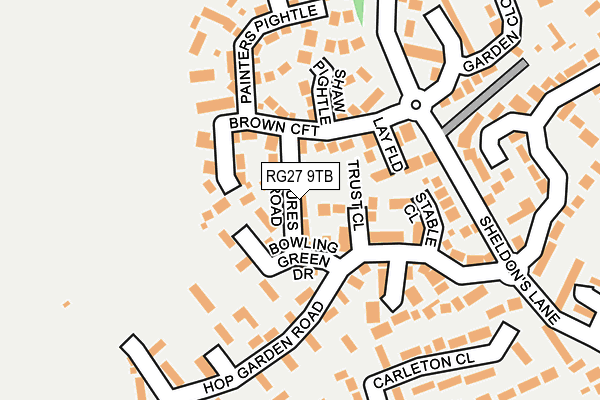RG27 9TB map - OS OpenMap – Local (Ordnance Survey)