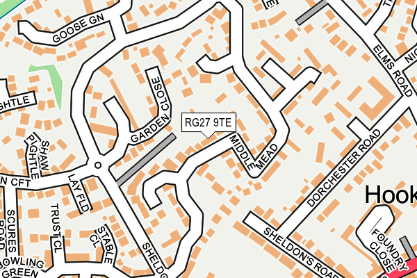 RG27 9TE map - OS OpenMap – Local (Ordnance Survey)