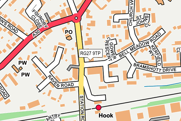 RG27 9TP map - OS OpenMap – Local (Ordnance Survey)