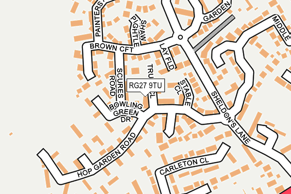 RG27 9TU map - OS OpenMap – Local (Ordnance Survey)