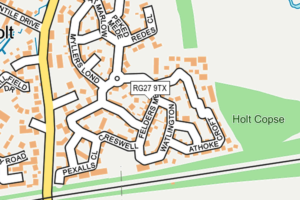 RG27 9TX map - OS OpenMap – Local (Ordnance Survey)
