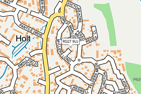 RG27 9UJ map - OS OpenMap – Local (Ordnance Survey)