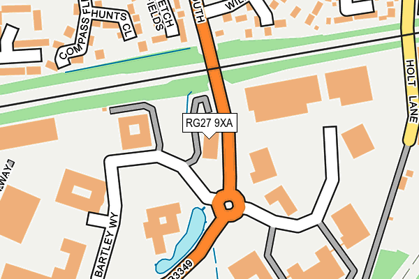 RG27 9XA map - OS OpenMap – Local (Ordnance Survey)