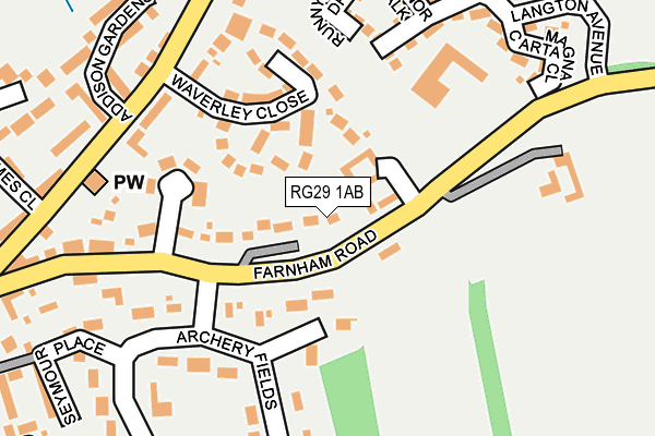 RG29 1AB map - OS OpenMap – Local (Ordnance Survey)
