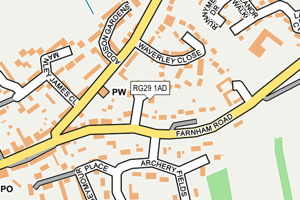 RG29 1AD map - OS OpenMap – Local (Ordnance Survey)