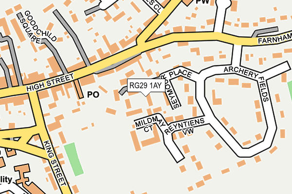 RG29 1AY map - OS OpenMap – Local (Ordnance Survey)