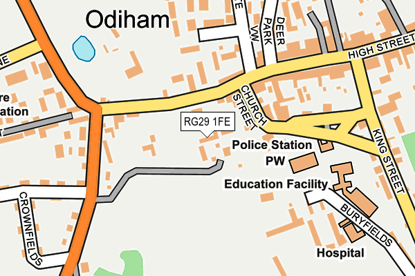 RG29 1FE map - OS OpenMap – Local (Ordnance Survey)