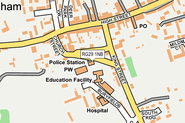 RG29 1NB map - OS OpenMap – Local (Ordnance Survey)