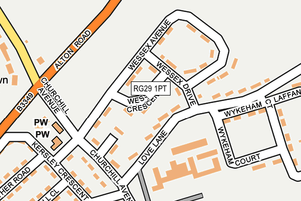 RG29 1PT map - OS OpenMap – Local (Ordnance Survey)