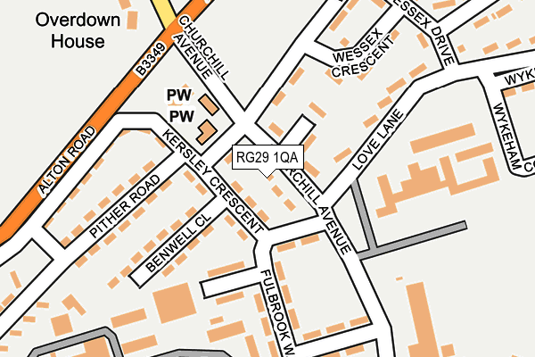 RG29 1QA map - OS OpenMap – Local (Ordnance Survey)