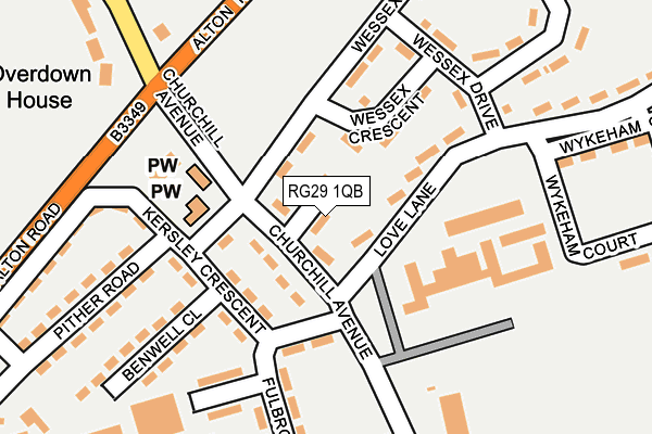 RG29 1QB map - OS OpenMap – Local (Ordnance Survey)