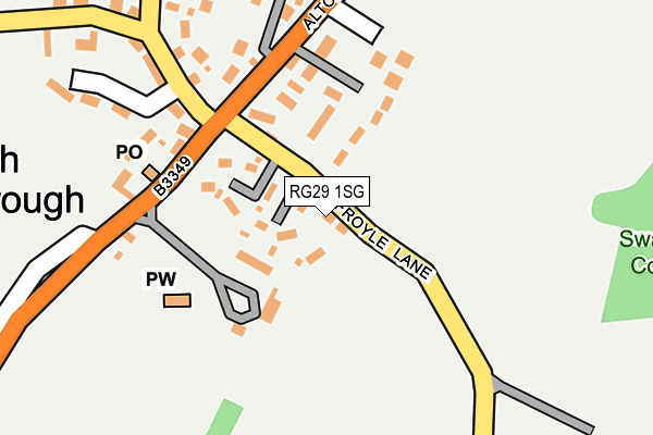 RG29 1SG map - OS OpenMap – Local (Ordnance Survey)