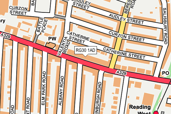 RG30 1AD map - OS OpenMap – Local (Ordnance Survey)