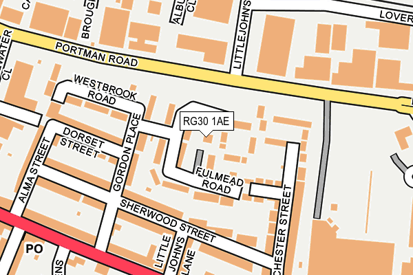 RG30 1AE map - OS OpenMap – Local (Ordnance Survey)