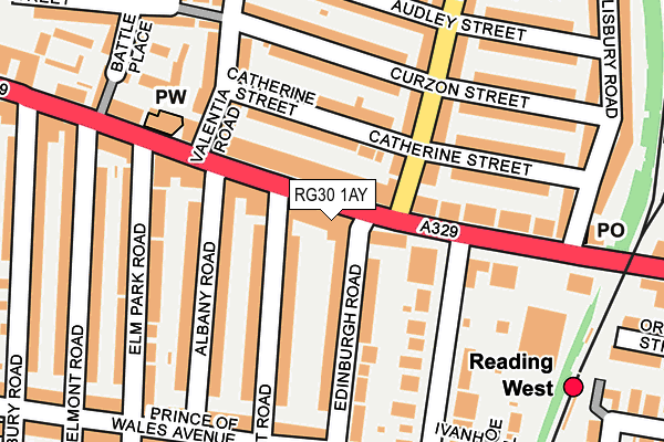 RG30 1AY map - OS OpenMap – Local (Ordnance Survey)